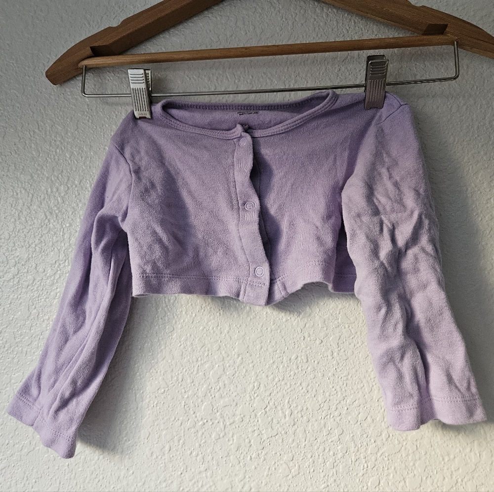 touched by nature organic lavender cardigan, 2t